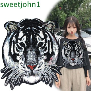 Sweetjohn แผ่นรีดติดเสื้อ ขนาดใหญ่|ป้ายผ้า ปักลาย สําหรับเย็บติดเสื้อกันหนาว DIY