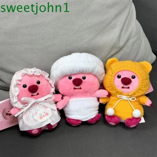 Sweetjohn พวงกุญแจ จี้ตุ๊กตาน่ารัก ผ้ากํามะหยี่ขนนิ่ม สีชมพู