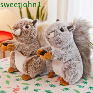 Sweetjohn ของเล่นตุ๊กตากระรอก ร่มหางสัตว์ แบบนิ่ม สําหรับตกแต่งบ้าน โซฟา