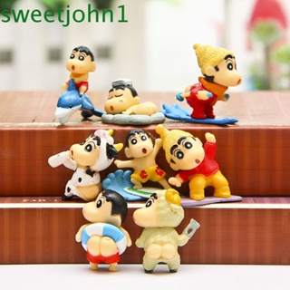 Sweetjohn ตุ๊กตาฟิกเกอร์ PVC รูปการ์ตูนชินจัง ของขวัญ ของเล่นสําหรับเด็ก