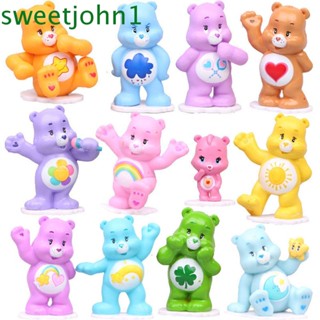 Sweetjohn โมเดลตุ๊กตาหมีสีรุ้ง 12 ชิ้น ต่อชุด