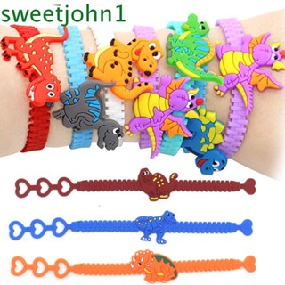 Sweetjohn สร้อยข้อมือไดโนเสาร์, การ์ตูนไดโนเสาร์ PVC ธีมไดโนเสาร์ ของเล่นปาร์ตี้, ธีมสัตว์ปาร์ตี้โปรดปรานไดโนเสาร์พวงกุญแจเด็กของขวัญ