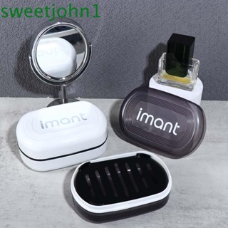 Sweetjohn กล่องสบู่ 2 ชั้น พร้อมฝาปิด สําหรับเดินทาง บ้าน