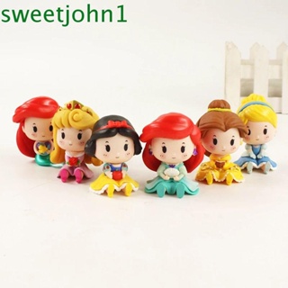 Sweetjohn ตุ๊กตาฟิกเกอร์ การ์ตูนเจ้าหญิง Kawaii Belle Mermaid Cinderella ของเล่นสําหรับเด็ก