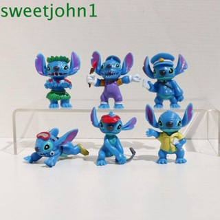 Sweetjohn โมเดลฟิกเกอร์ รูปการ์ตูน Stitch น่ารัก ขนาดเล็ก ของเล่นสําหรับเด็ก