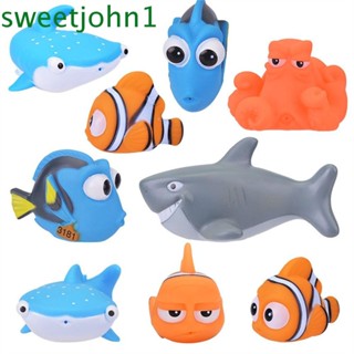 Sweetjohn ปลาการ์ตูนของเล่นน่ารักเด็ก Dory Float Spray Water Marine Animal Nemo Squeeze Toy