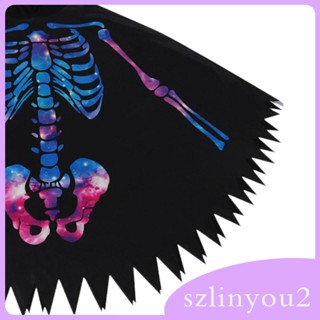 [szlinyou2] เสื้อคลุม เครื่องแต่งกายฮาโลวีน รูปหัวกะโหลก สําหรับครอบครัว เพื่อน พ่อมด