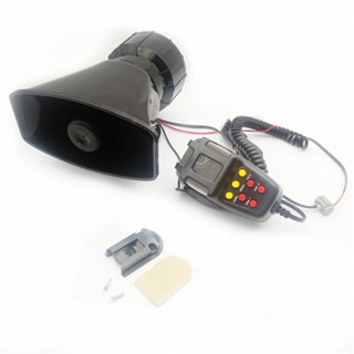 Newyork251 2V 100W Car Loud Siren Alarm Horn Warning Speaker Handheld Megaphone 7 Tones Waterproof Square Mouth