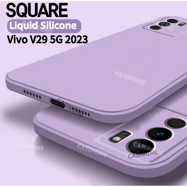 เคสซิลิโคนนิ่ม ทรงสี่เหลี่ยม กันกระแทก สําหรับ Vivo V30