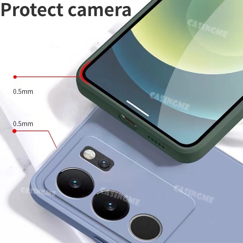 เคสซิลิโคนนิ่ม ทรงสี่เหลี่ยม กันกระแทก สําหรับ Vivo V30 รูปที่ 3