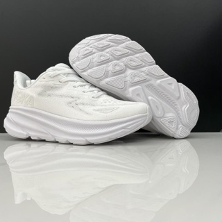 Hoka One One Clifton 9 All White รองเท้าวิ่ง ดูดซับแรงกระแทก สําหรับผู้ชาย และผู้หญิง 2023