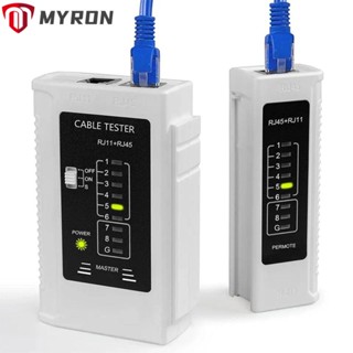 Myron เครื่องทดสอบสายเคเบิล RJ45 สีขาว สําหรับ RJ45 RJ11 RJ12 Cat5 Cat5e Cat6 Cat6a Cat7 UTP USB LAN