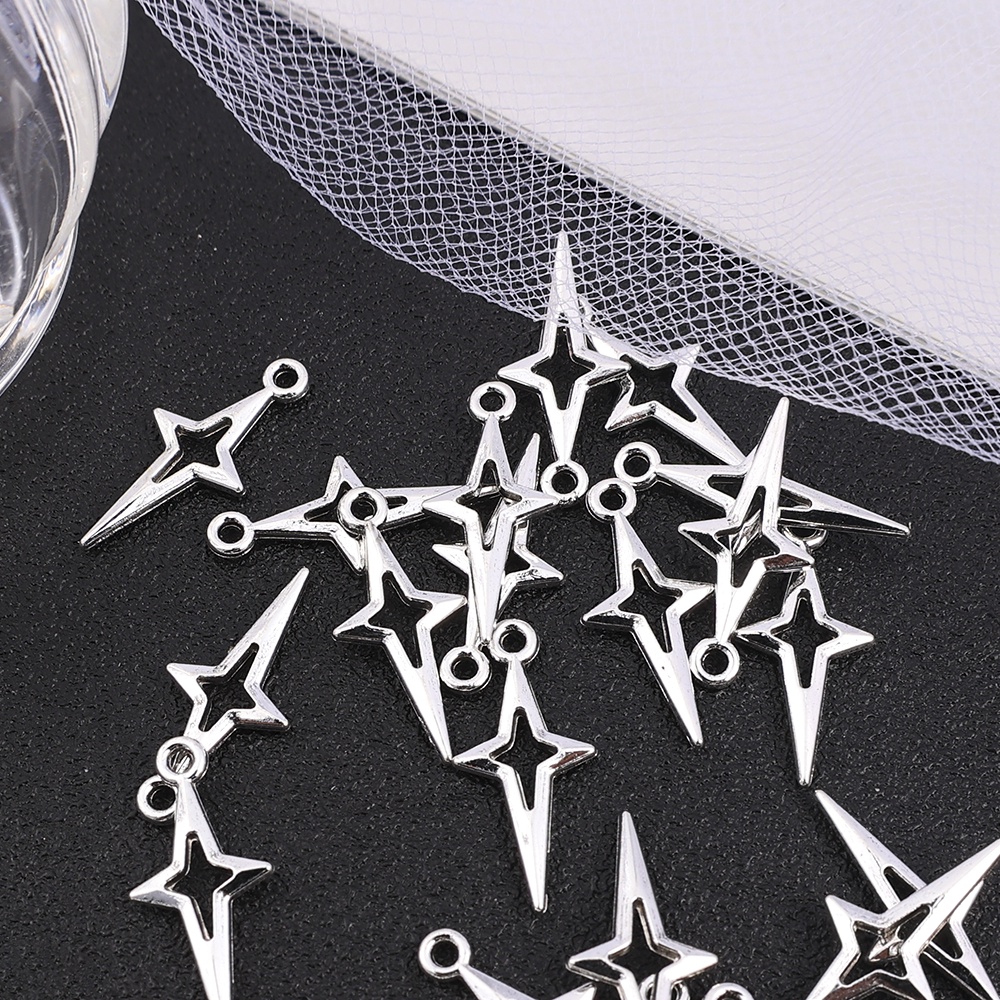 จี้โลหะ รูปหัวใจ ทรงเรขาคณิต ดาวห้าแฉก อเนกประสงค์ สําหรับทําเครื่องประดับ DIY 40 50 ชิ้น - รูปที่ 3