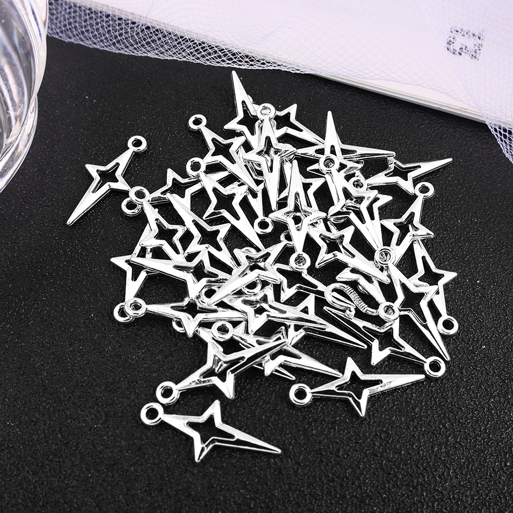 จี้โลหะ รูปหัวใจ ทรงเรขาคณิต ดาวห้าแฉก อเนกประสงค์ สําหรับทําเครื่องประดับ DIY 40 50 ชิ้น - รูปที่ 5