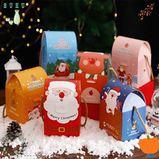 Suhu กล่องขนม ลาย Merry Christmas คุณภาพสูง สําหรับตกแต่งบ้าน ปาร์ตี้คริสต์มาส 6 ชิ้น