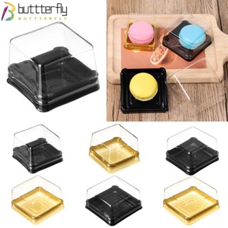 Buttterfly กล่องบรรจุภัณฑ์ ทรงสี่เหลี่ยม หลายขนาด สําหรับใส่ขนมไหว้พระจันทร์ คัพเค้ก 50 ชุด