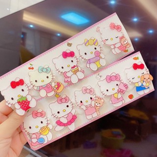 กิ๊บติดผม กิ๊บปากเป็ด Hello Kitty ยางรัดผม ขนาดใหญ่ สําหรับผู้หญิง 5/10 ชิ้น