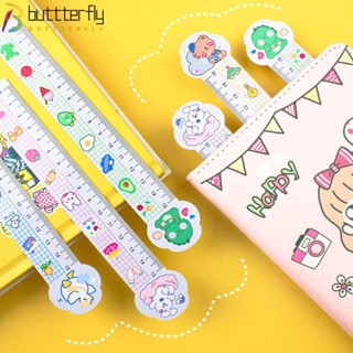 Buttterfly ไม้บรรทัด แบบใส 15 ซม. 2 In 1 สําหรับวาดภาพ เครื่องเขียน DIY