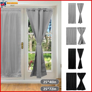 ผ้าม่านโพลีเอสเตอร์ ทึบแสง สีดํา เทาเข้ม สําหรับติดประตู หน้าต่าง 2 ชิ้น