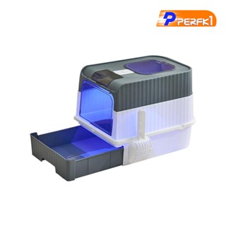 [Perfk1] กล่องชักโครก ขนาดใหญ่ ปิดได้ ถอดออกได้ สําหรับแมว กระต่าย