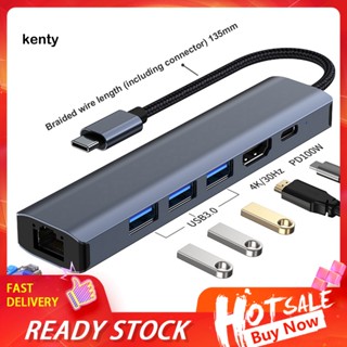 Kt* อะแดปเตอร์ฮับ USB C Type-C อุปกรณ์เสริมคอมพิวเตอร์ RJ45