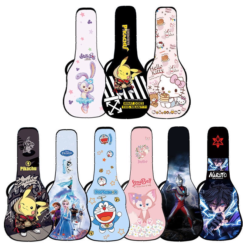 หนา 23 นิ้ว Ukulele กีตาร์กระเป๋า 24 นิ้ว Ukulele กระเป๋าเป้สะพายหลังน่ารักการ์ตูนอะนิเมะ Ukulele กระเป๋าเก็บแบบพกพาเพลงอุปกรณ์เสริม