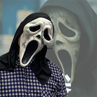 ฮาโลวีนสยองขวัญ Death Skull Mask Script Kill Dawn Kill Machine Scream หน้ากากผี Ghost Scream Mask Grimace Mask mimay