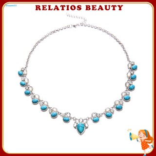 เครื่องประดับ สร้อยคอโชคเกอร์ จี้โอปอล สีเขียวขุ่น แฟชั่นสําหรับผู้หญิง