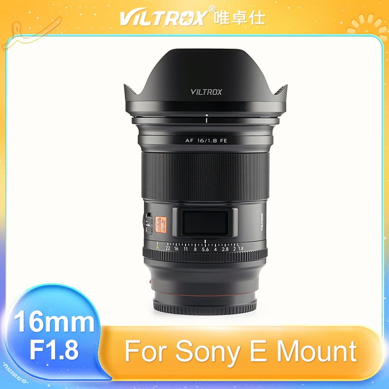 VILTROX 16mm F1.8 Sony E เลนส์เต็มกรอบรูรับแสงขนาดใหญ่ Ultra มุมกว้างเลนส์โฟกัสอัตโนมัติพร้อมหน้าจอส