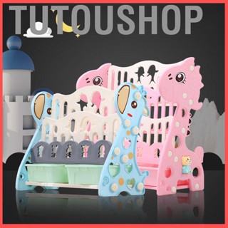 Tutoushop Kids Book Rack Cartoon Shaped Plastic Organizer Display Storage Stand for Home School