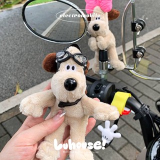 Plush Dog Electric Vehicle Handles Car Decoration Rearview Mirror Motorcycle Decoration Accessories Doll Pendant QR1d