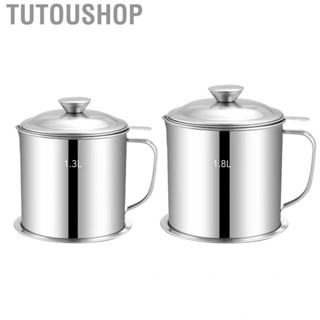 Tutoushop Oil Container  Pot Stainless Steel Strainer Large  for Kitchen Cooking