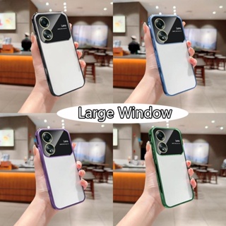 New Large Window คดี for Apple IPhone 11 Pro Max XR X XS XSMAX SE 2020 iPhone7 iPhone8 Plus ใหญ่ หน้าต่าง เคสมือถือ 6D Electroplated Edge Transparent Phone Case Soft TPU Anti-falling Protective Cover