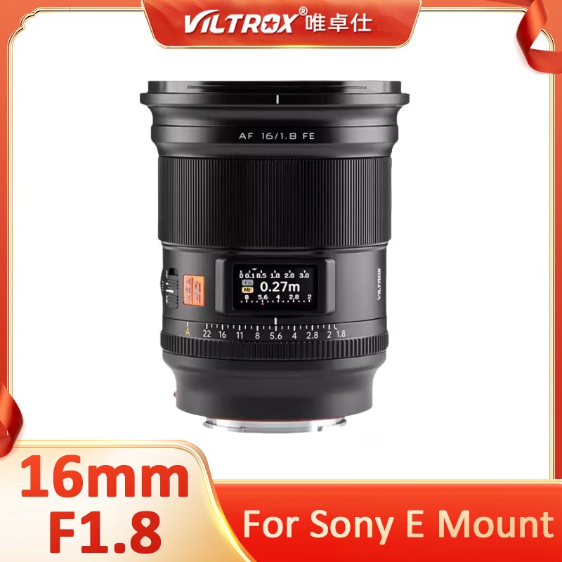Viltrox 16mm F1.8 เลนส์โฟกัสอัตโนมัติ 16 มม. F1.8 ฟูลเฟรม รูรับแสงกว้างพิเศษ พร้อมหน้าจอ สําหรับ Son