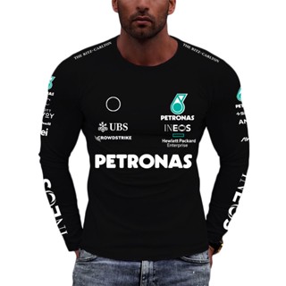 ใหม่ เสื้อยืด แขนยาว ลายทีมแข่งรถ F1 ฤดูกาล สําหรับผู้ชาย 2023 #44 Lewis #63 George เสื้อยืด เสื้อท็อปส์ แฟชั่นฤดูใบไม้ผลิ สําหรับผู้หญิง