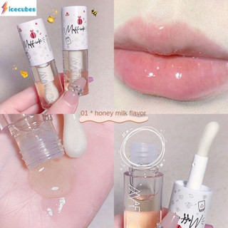 Maffick Lip Oil Honey Lip Oil ลิปกลอส Doodle Lip Balm Care Moisturizing Fade Lip รูปแบบ Lip ฟิล์ม ICECUBES