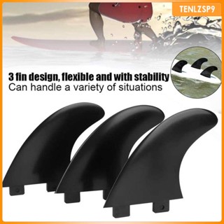 [tenlzsp9] ครีบกระดานโต้คลื่น 3 ชิ้น สําหรับ Longboard Stand up Paddleboard Water Sports