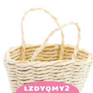 [Lzdyqmy2] ตะกร้าสานมือ ขนาดเล็ก 1:12 สําหรับตกแต่งบ้านตุ๊กตา สวน ของเล่นเด็ก