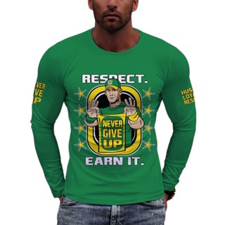 เสื้อยืดแขนยาว พิมพ์ลาย John Cena Earn The Day ของแท้ สําหรับเด็กผู้ชาย 20 ปี 2023