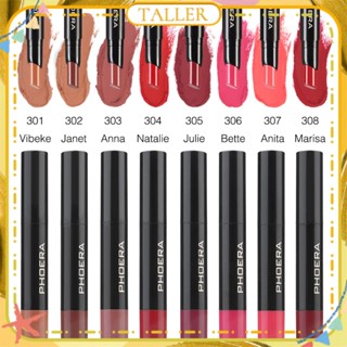 ✧Ready Stcok Phoera Matte Lipstick Velvet Dual-use For Lips And Cheek Smooth Natural Lip Gloss Easy To Colour Long Lasting Lip Makeup 8 สี TALLER