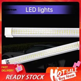 &lt;rainbrown&gt; แถบไฟภายในรถยนต์ LED สีขาว เป็นมิตรกับสิ่งแวดล้อม 4 ชิ้น