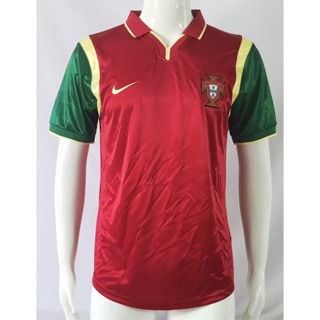 เสื้อกีฬาแขนสั้น ลายทีมชาติฟุตบอลโปรตุเกส 1999 Portugal Home สไตล์วินเทจ แห้งเร็ว ไซซ์ S - XXL สําหรับผู้ชาย