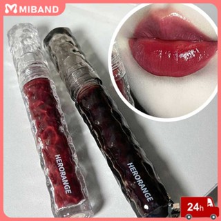 พร้อมสต็อก Herorange Long-Lasting Soft Gloss Mirror Non-stick Lip Glaze Hydrating And Moisturizing Lipstick Pk Belli