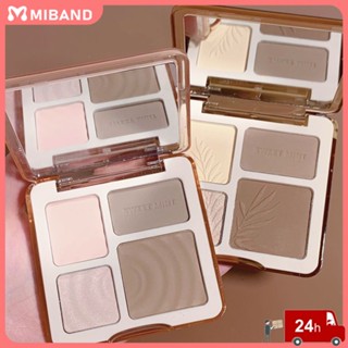 พร้อมส่ง Sweet Mint Four-color Unique Palette Highlighter Matte Highlighting Face Palette Face Makeup Cosmetics Pk Mac
