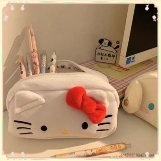 Sanrio Hello Kitty Cinnamoroll กระเป๋าดินสอตุ๊กตาการ์ตูนน่ารักกระเป๋าเก็บของเครื่องเขียนนักเรียนกล่องปากกาความจุสูง 【sunny】