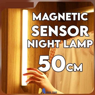 [พร้อม] 10/20/30/50 ซม. Motion Sensor ไฟกลางคืนไฟ LED ไร้สาย USB ชาร์จแม่เหล็กตู้เสื้อผ้าตู้โคมไฟร้อน MOLISA