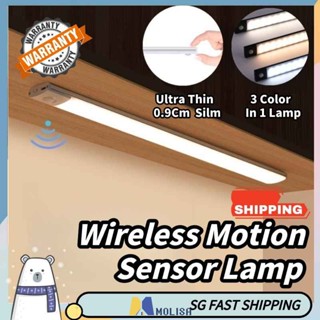 Upgrad Ultra Thin Motion Sensor ไฟ LED,ไฟกลางคืนแบบพกพา 3 สีแบบชาร์จไฟได้,เซ็นเซอร์ USB แม่เหล็กเหนี่ยวนำ 24 ชม.MOLISA