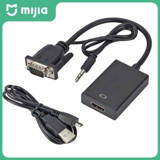 Mijia Home อะแดปเตอร์แปลง vga เป็น hdmi พร้อมสายเคเบิ้ลพาวเวอร์ซัพพลาย 1080P60Hz HD