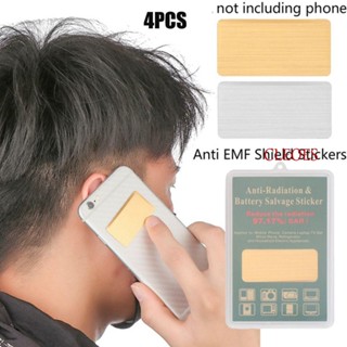 Cleoes สติกเกอร์ป้องกันรังสียูวี 4 ชิ้น EMF Blocker ไอออนลบ อุปกรณ์อิเล็กทรอนิกส์ สติกเกอร์ป้องกันโทรศัพท์