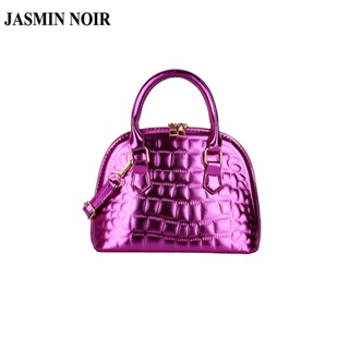 Jasmin NOIR กระเป๋าถือ กระเป๋าสะพายไหล่ หนังเทียม ลายสก๊อต สําหรับสตรี 2023